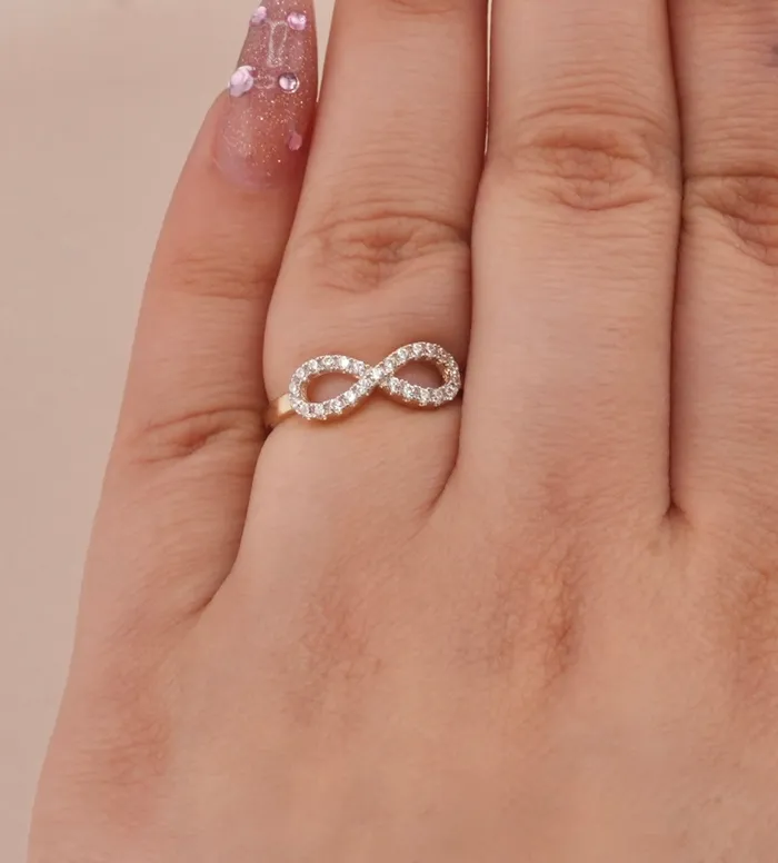 14K Gold infinity Womens Ring RG2178 AB and J Rings 14K Gold infinity Womens Ring RG2178 AB and J Rings