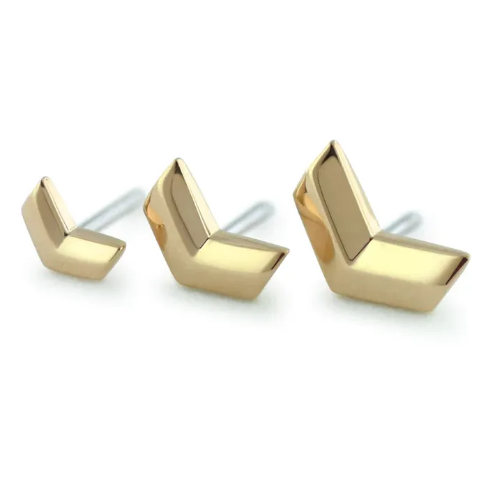 18k Gold Chevron Threadless End by NeoMetal NeoMetal PreStyled Sets