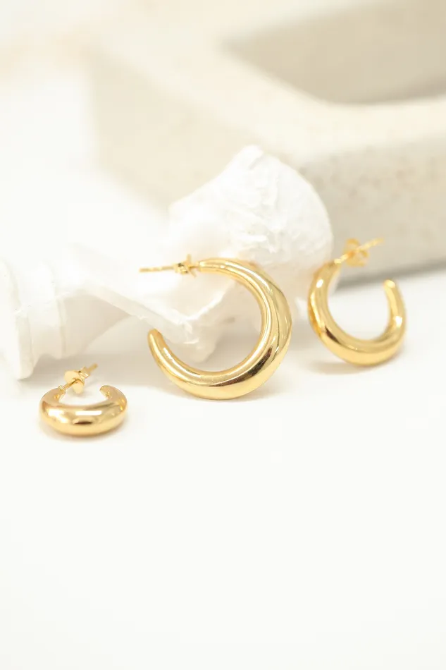 925 Silver Bold Hoop Stud Earring MinimalBijoux Earrings
