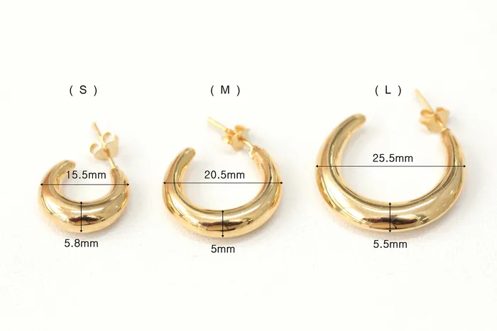 925 Silver Bold Hoop Stud Earring MinimalBijoux Earrings