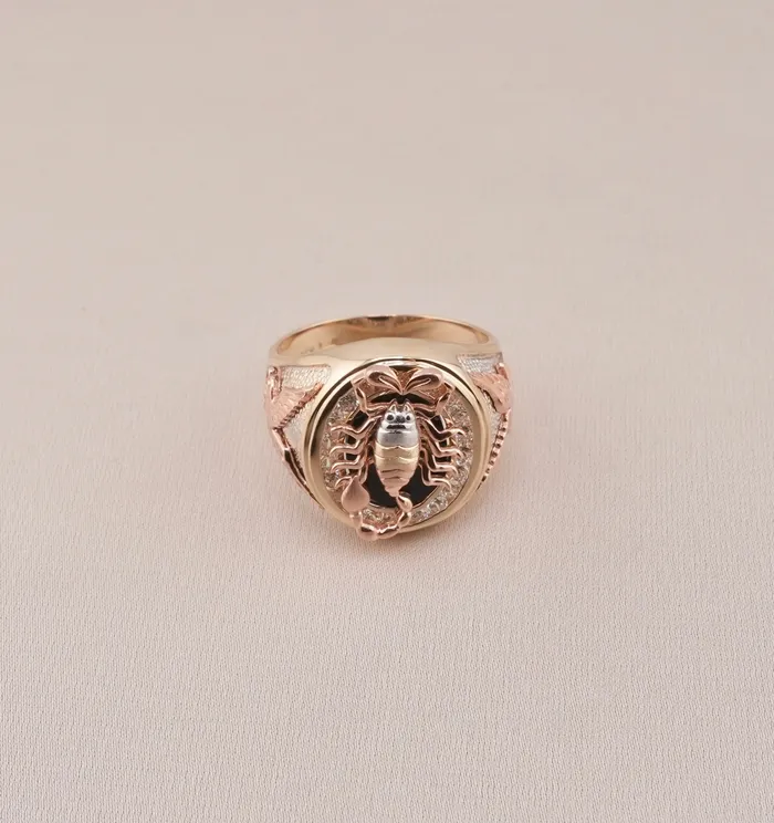 AB and J Rings 14K Gold Scorpion Mens Ring RG2742