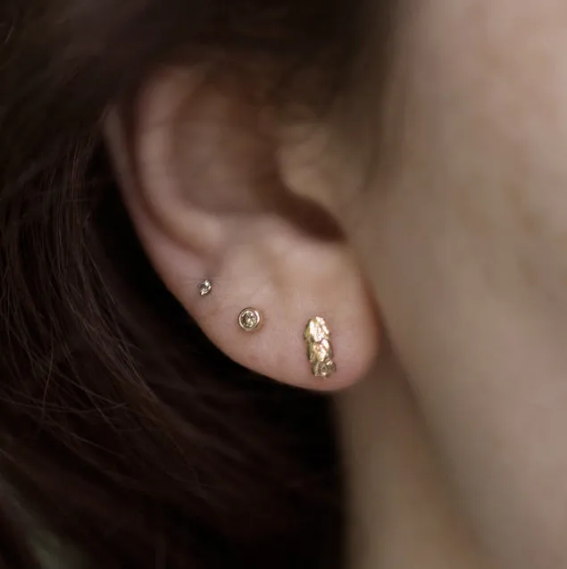 Anueva Jewelry Earrings Mini Gold Leaf Stud Earrings Real Leaf Castings in Solid Gold Anueva Jewelry Earrings Mini Gold Leaf Stud Earrings Real Leaf Castings in Solid Gold