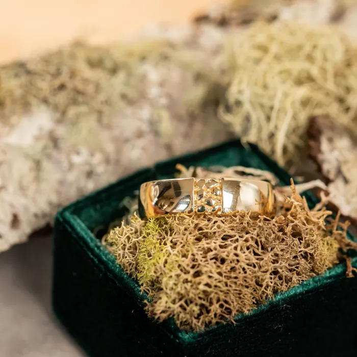 Anueva Jewelry Rings Ravine Band 6mm Recycled Gold Wedding band