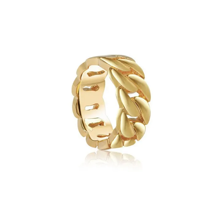 Baby Gold Cuban Link Ring 9mm IF Co Rings