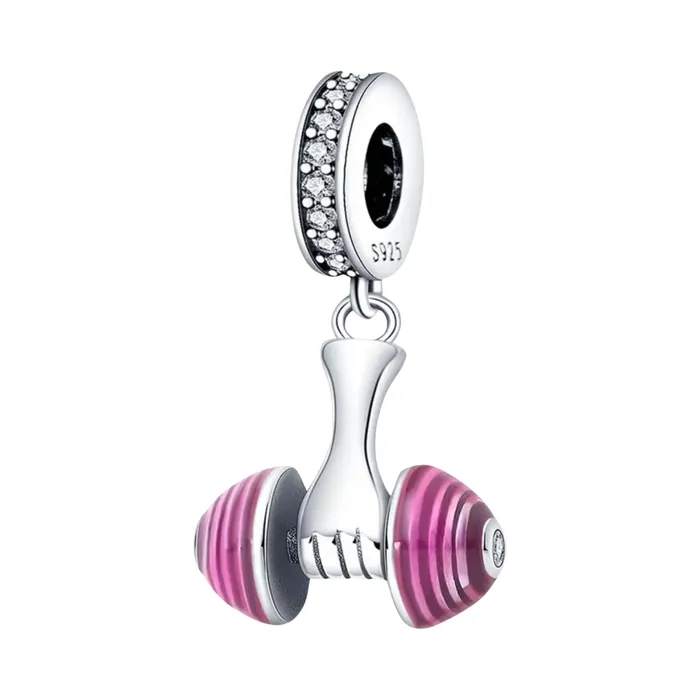 Barbell Beauties Authentic 925 Sterling silver bracelet pink dumbbell charm Bracelets Barbell Beauties Authentic 925 Sterling silver bracelet pink dumbbell charm Bracelets