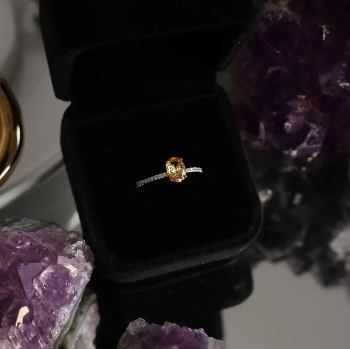 Beau Life Rings Marry me Citrine Crystal Ring