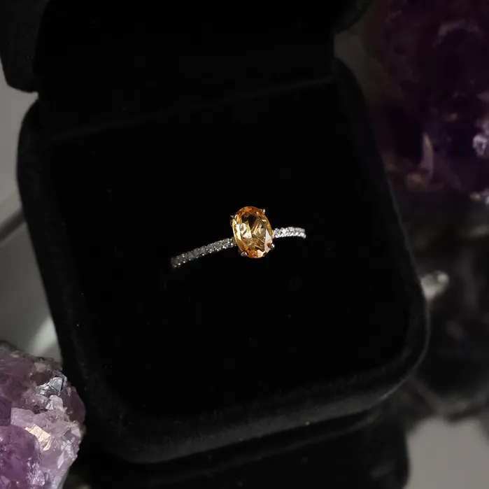 Beau Life Rings Marry me Citrine Crystal Ring
