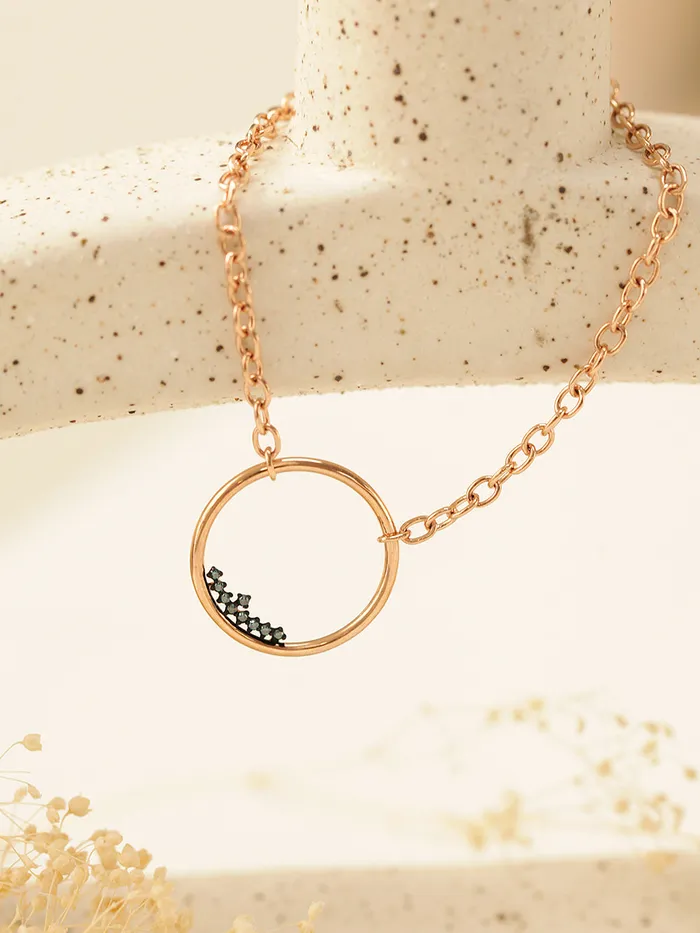 Bracelets 14K 18K Blue Diamond Circle Bracelet MinimalBijoux