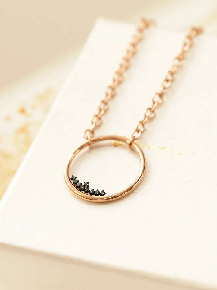 Bracelets 14K 18K Blue Diamond Circle Bracelet MinimalBijoux