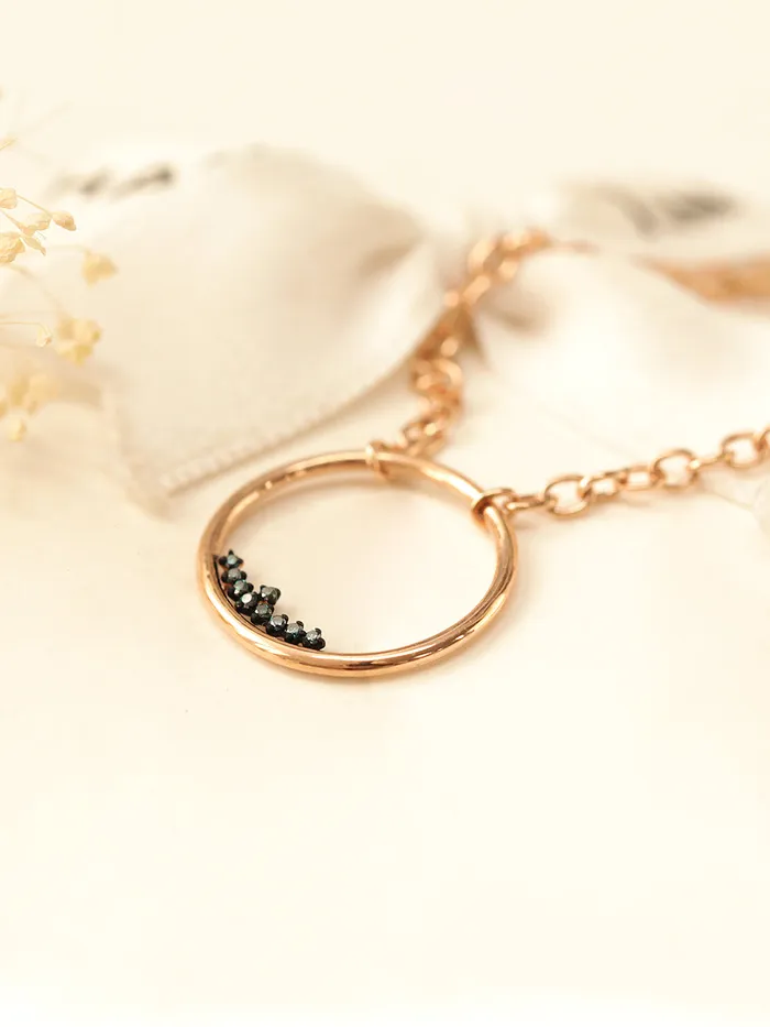 Bracelets 14K 18K Blue Diamond Circle Bracelet MinimalBijoux