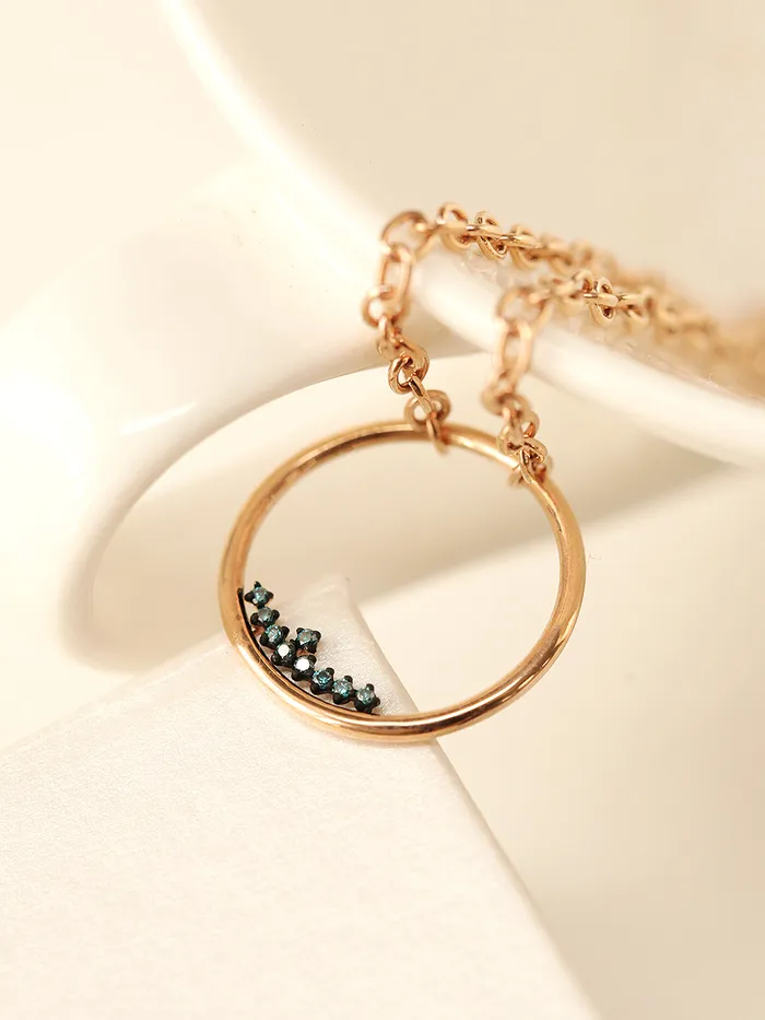 Bracelets 14K 18K Blue Diamond Circle Bracelet MinimalBijoux