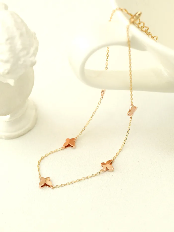 Bracelets 14K 18K Gold Mini Butterfly Anklet Bracelet MinimalBijoux