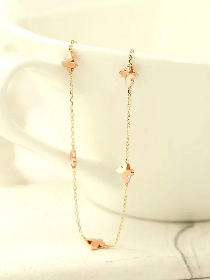 Bracelets 14K 18K Gold Mini Butterfly Anklet Bracelet MinimalBijoux