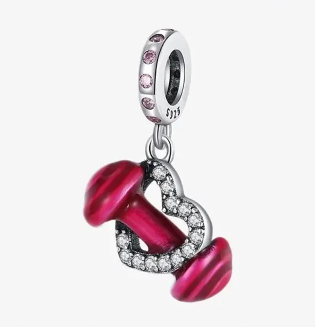 Bracelets Barbell Beauties Authentic 925 Sterling silver braceletnecklace Heart dumbbell charm Bracelets Barbell Beauties Authentic 925 Sterling silver braceletnecklace Heart dumbbell charm