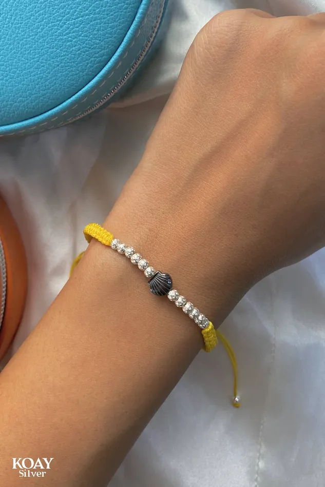 Bracelets KOAY Silver Store Hematite Stone Shell Bracelet Yellow