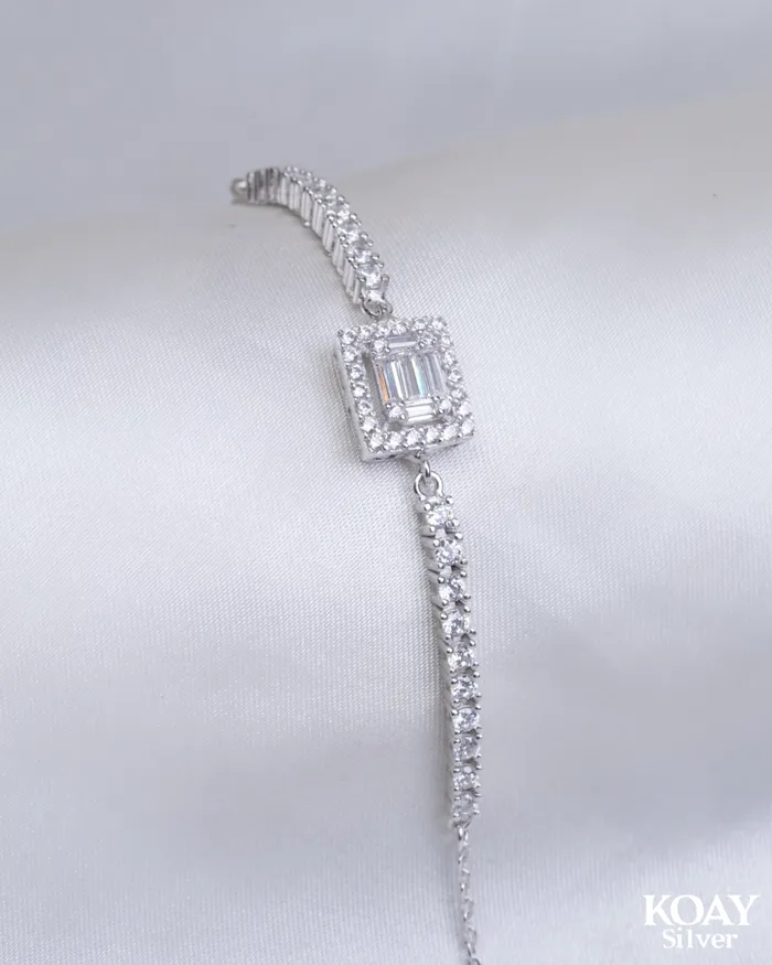 Bracelets KOAY Silver Store Tennis Square Bracelet