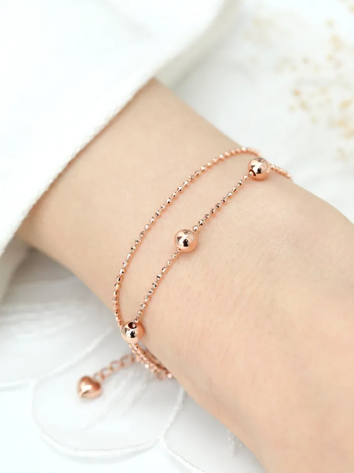 Bracelets MinimalBijoux 14K 18K Gold 2 Line Shine Ball Bracelet