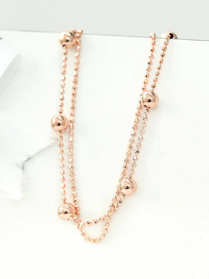 Bracelets MinimalBijoux 14K 18K Gold 2 Line Shine Ball Bracelet