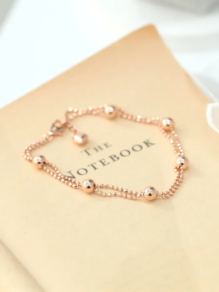 Bracelets MinimalBijoux 14K 18K Gold 2 Line Shine Ball Bracelet