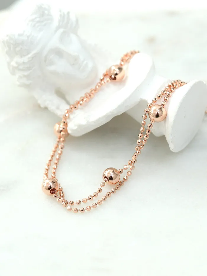 Bracelets MinimalBijoux 14K 18K Gold 2 Line Shine Ball Bracelet
