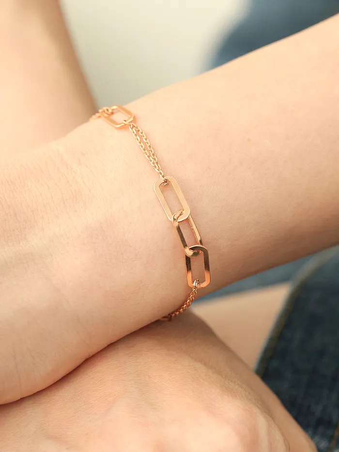 Bracelets MinimalBijoux 14K 18K Gold Clip Link Chain Bracelet
