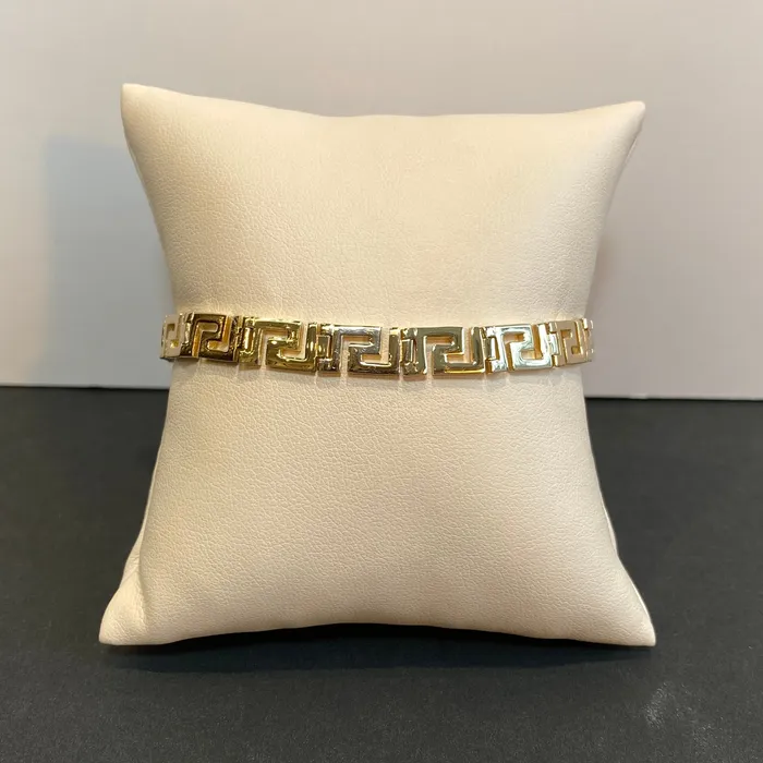 Bracelets Moriartys Gem Art 14K Yellow Gold Greek Key Bracelet