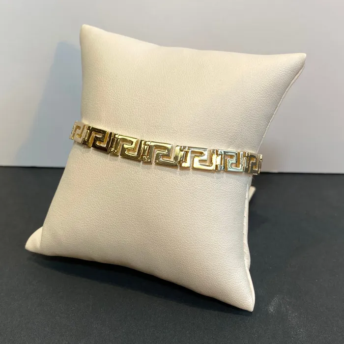 Bracelets Moriartys Gem Art 14K Yellow Gold Greek Key Bracelet