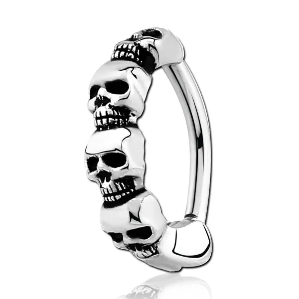Bracelets Tulsa Body Jewelry Skull Stainless Belly Clicker