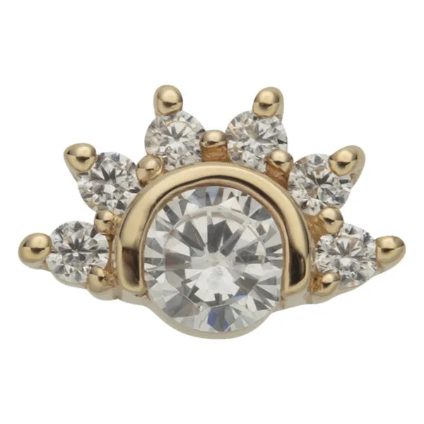 Charm Necklaces Tulsa Body Jewelry Gemmed Cluster 14k Threadless End