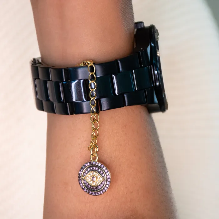 Charm Necklaces Upakarna Sunburst Evil Eye Watch Charm