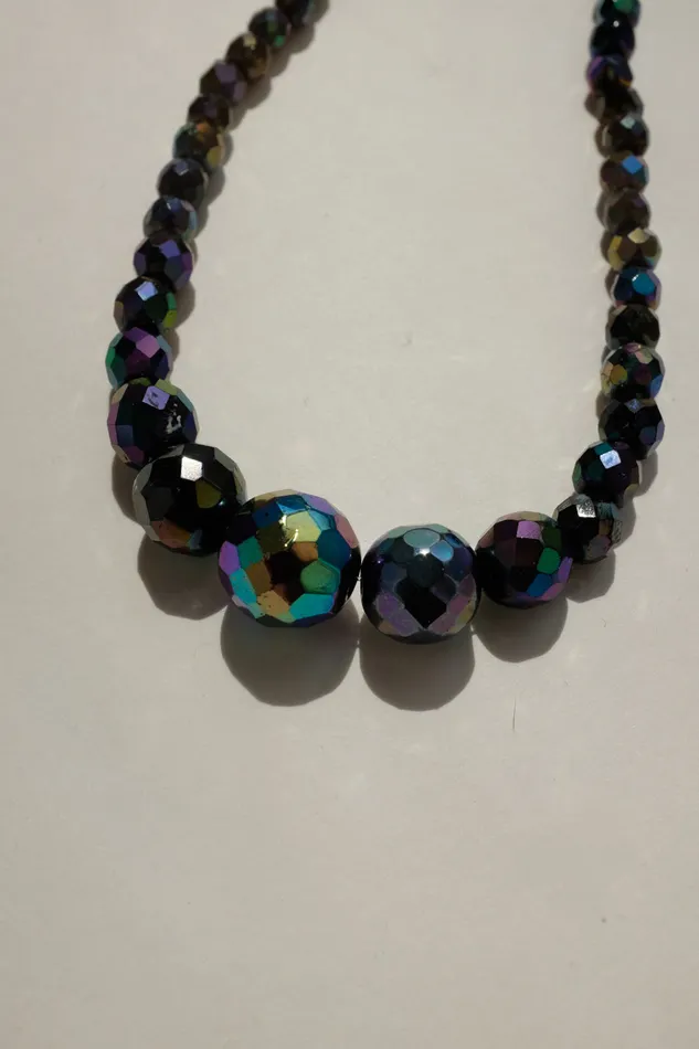 collectionno2 Necklaces BLACK SPACE GLASS BEADS VINTAGE NECKLACE collectionno2 Necklaces BLACK SPACE GLASS BEADS VINTAGE NECKLACE