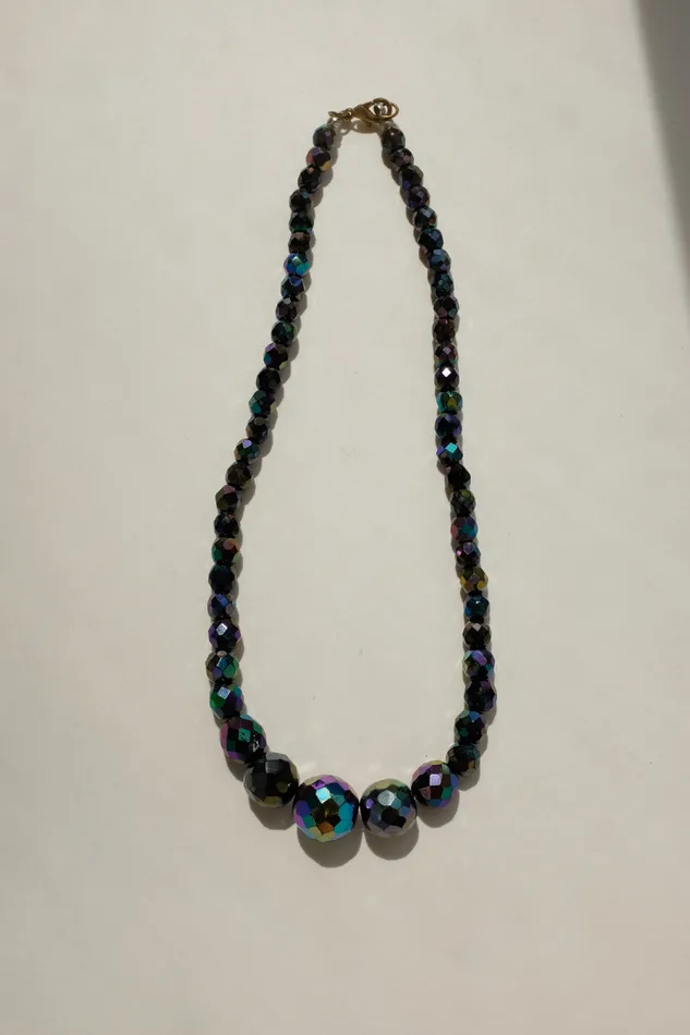collectionno2 Necklaces BLACK SPACE GLASS BEADS VINTAGE NECKLACE collectionno2 Necklaces BLACK SPACE GLASS BEADS VINTAGE NECKLACE