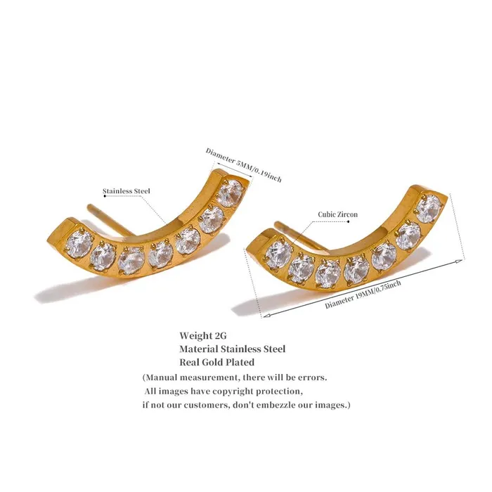 Curved Bar Earrings Mabel Love Co Earrings