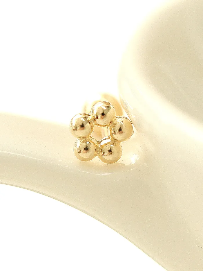 Earrings 14K Gold Mini Flower Ball cartilage earring 20g MinimalBijoux