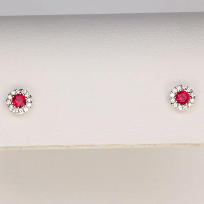 Earrings 14K White Gold Ruby And Diamond Stud Earrings 17 Carats Moriartys Gem Art Earrings 14K White Gold Ruby And Diamond Stud Earrings 17 Carats Moriartys Gem Art