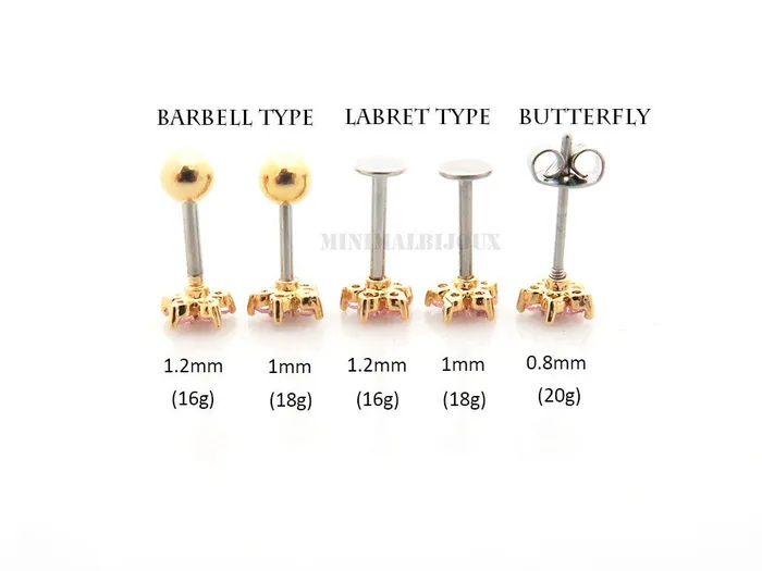 Earrings Delicate CZ Crescent Cartilage earring MinimalBijoux