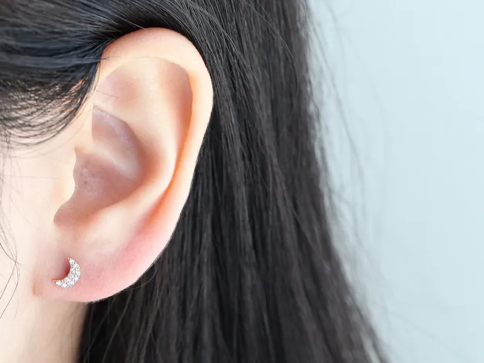 Earrings Delicate CZ Crescent Cartilage earring MinimalBijoux