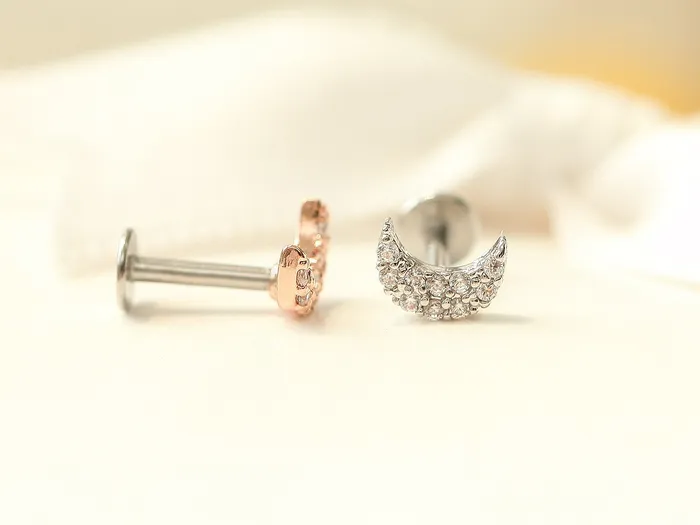 Earrings Delicate CZ Crescent Cartilage earring MinimalBijoux