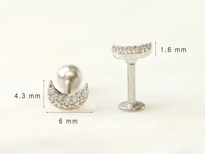 Earrings Delicate CZ Crescent Cartilage earring MinimalBijoux