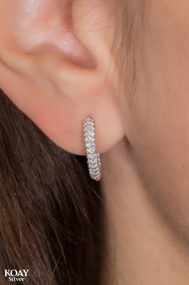 Earrings KOAY Silver Store Zircon 046 Earring