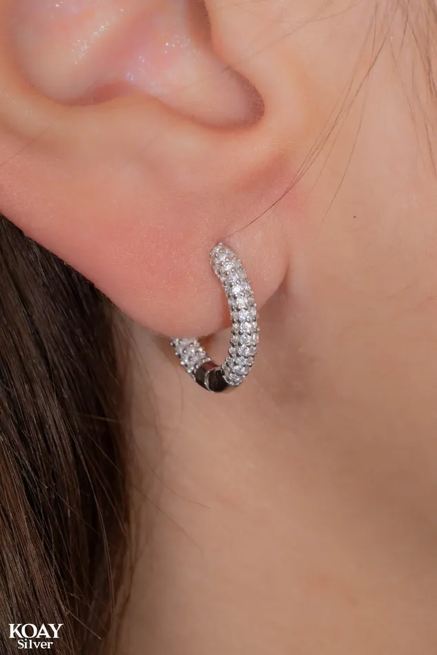 Earrings KOAY Silver Store Zircon 046 Earring