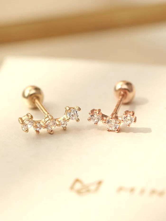 Earrings MinimalBijoux 14K gold Curve Cubic cartilage earring 20g