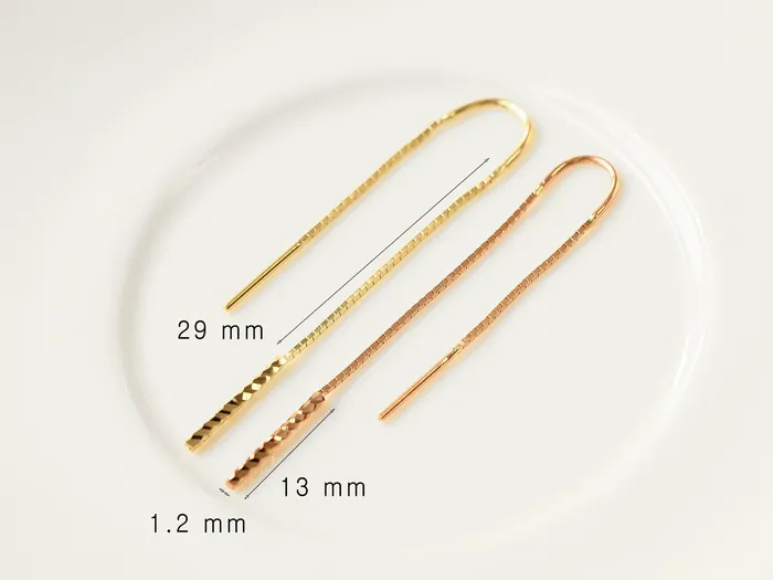 Earrings MinimalBijoux 14K Gold Cutting Bar threader earring