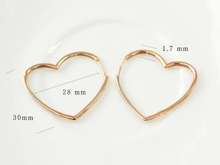 Earrings MinimalBijoux 14K Gold Heart Hoop Earring