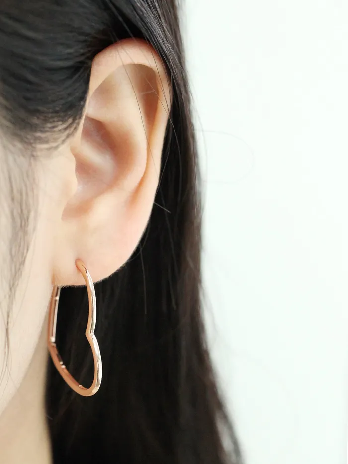 Earrings MinimalBijoux 14K Gold Heart Hoop Earring