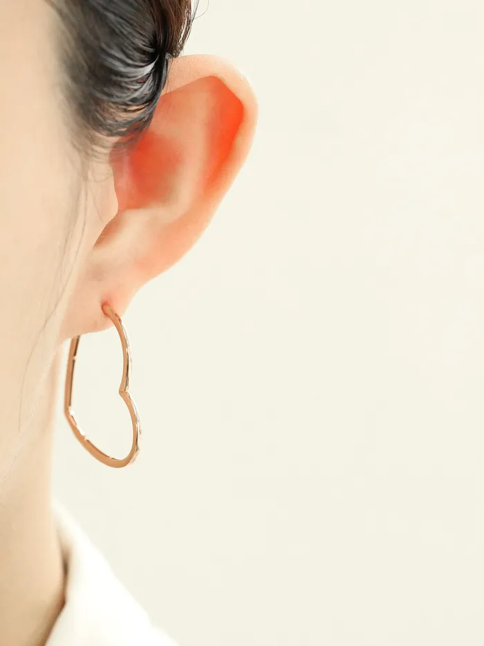 Earrings MinimalBijoux 14K Gold Heart Hoop Earring