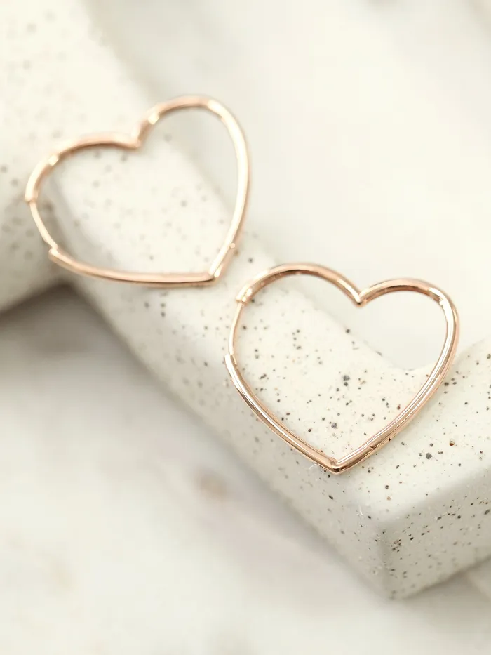 Earrings MinimalBijoux 14K Gold Heart Hoop Earring