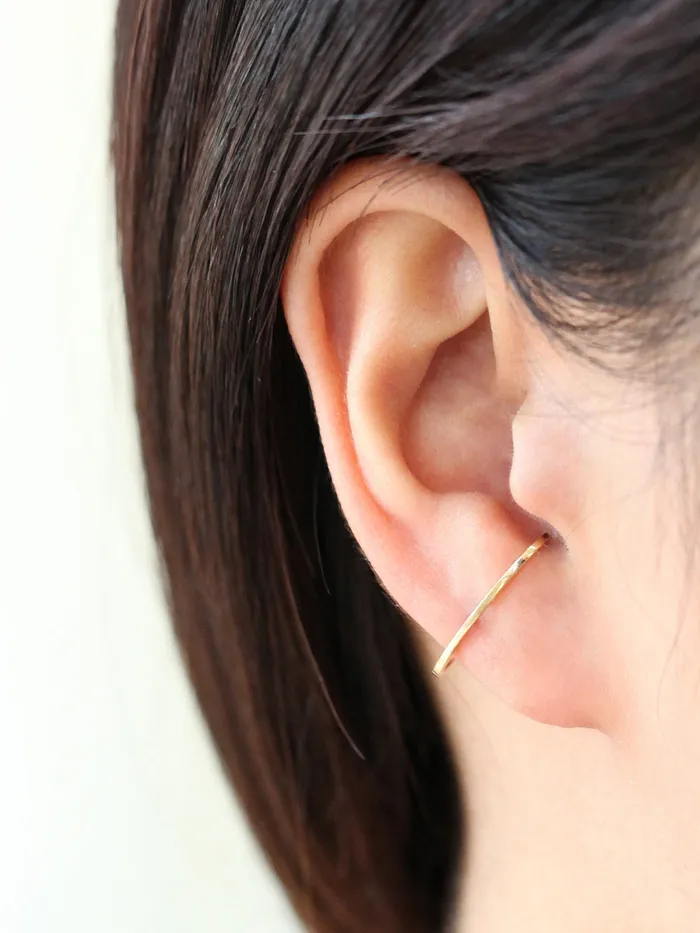 Earrings MinimalBijoux 14K Gold Plain ear cuff wrap cartilage earring 20g