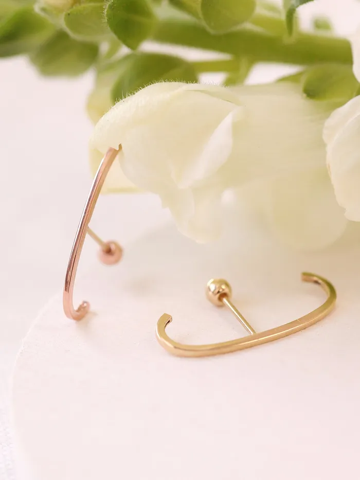 Earrings MinimalBijoux 14K Gold Plain ear cuff wrap cartilage earring 20g