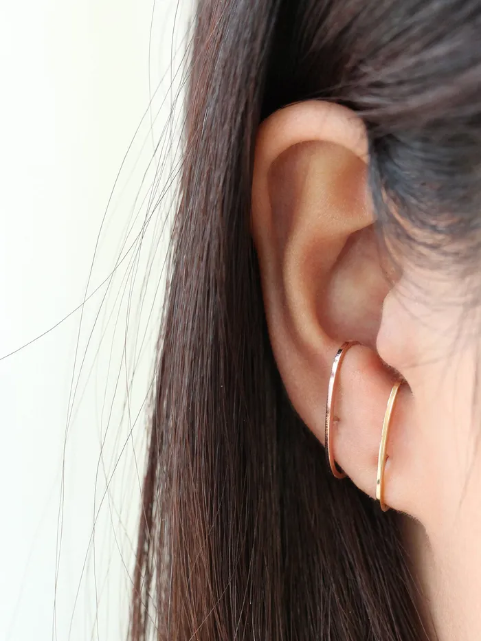Earrings MinimalBijoux 14K Gold Plain ear cuff wrap cartilage earring 20g